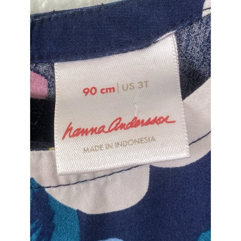 Hanna Andersson 3T 90cm Floral Pocket Dress Scandi Cottagecore Cotton Play Dress
